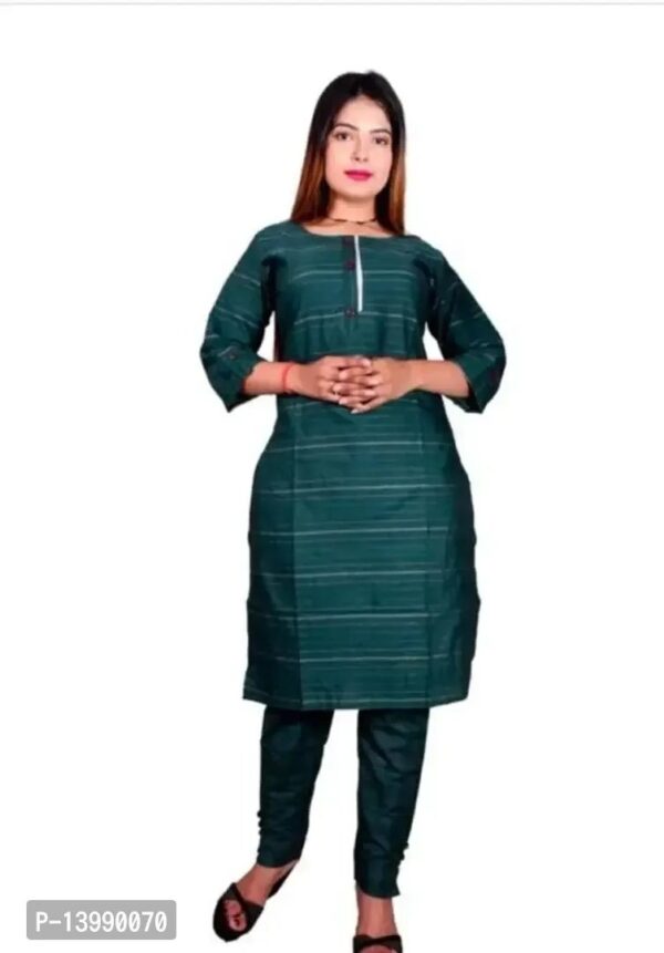 Stylish Cotton Blend Printed Kurti Bottom Set